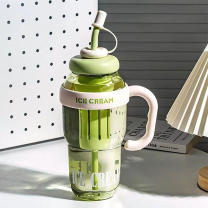 Good-looking Straw Big Belly High Temperature Resistance Portable Plastic Cup