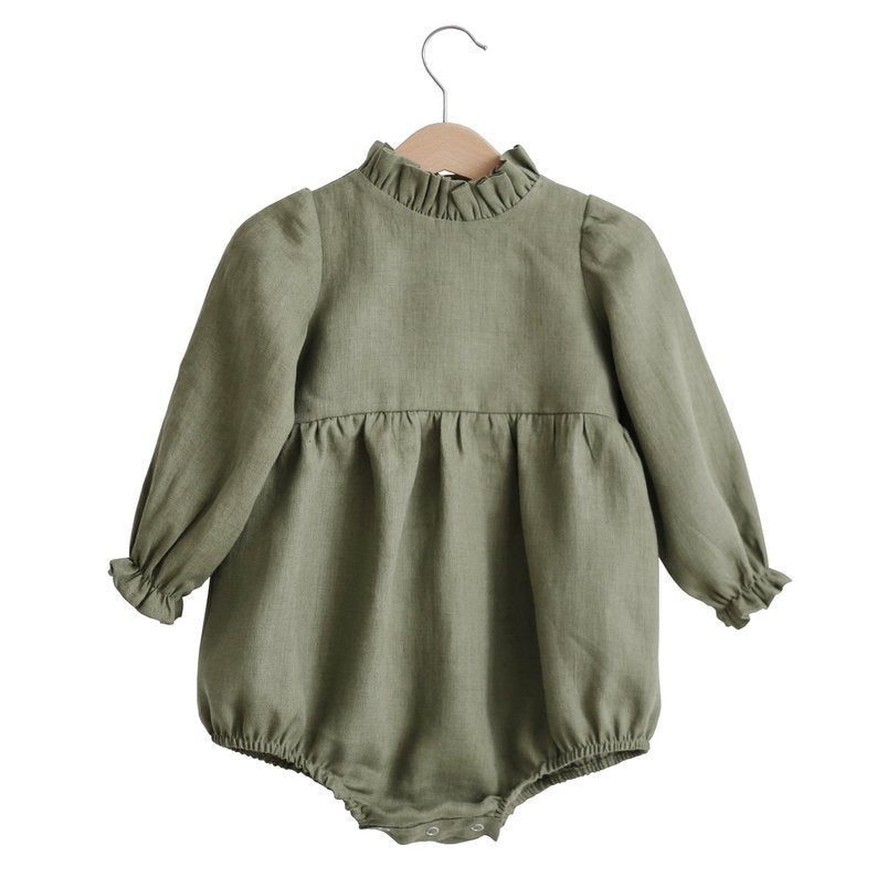 Long Sleeve Cotton Linen Newborn Romper For Infants And Toddlers