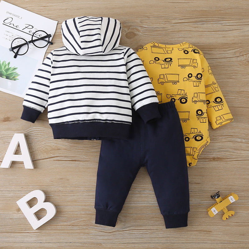Three-piece Casual Zipper Jacket For Infants And Toddlers