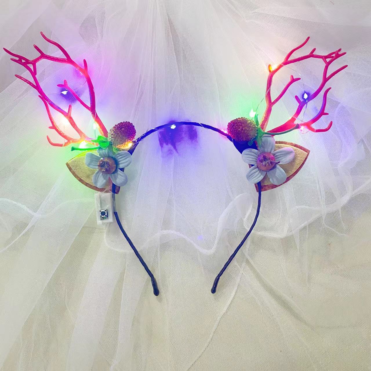 Christmas Decorative Head Hoop Luminous Antlers Party Decoration Supplies