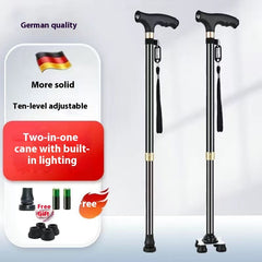 Walking Stick For The Elderly With Light Anti-slip Solid Anti-fall Walking Stick