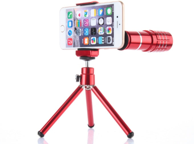 Compatible With , Manufacturers Wholesale 12 Times Mobile Phone Lens Chinese Red 12X Telescope Photography Long Focus Lens Camera Phone Accessories