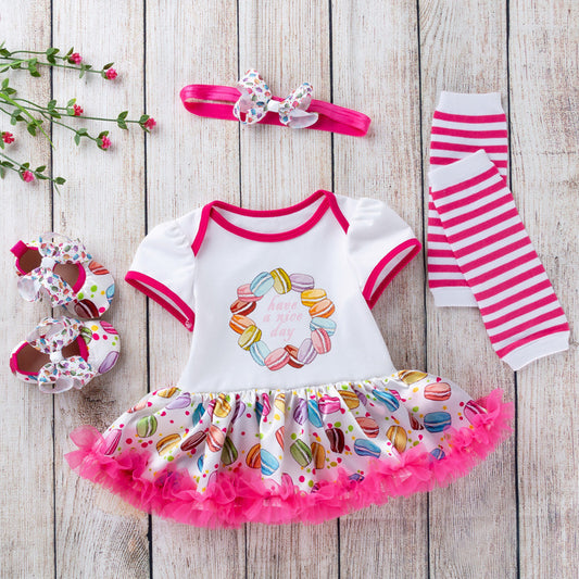Rompers, toddlers, shoes, socks, four-piece suit