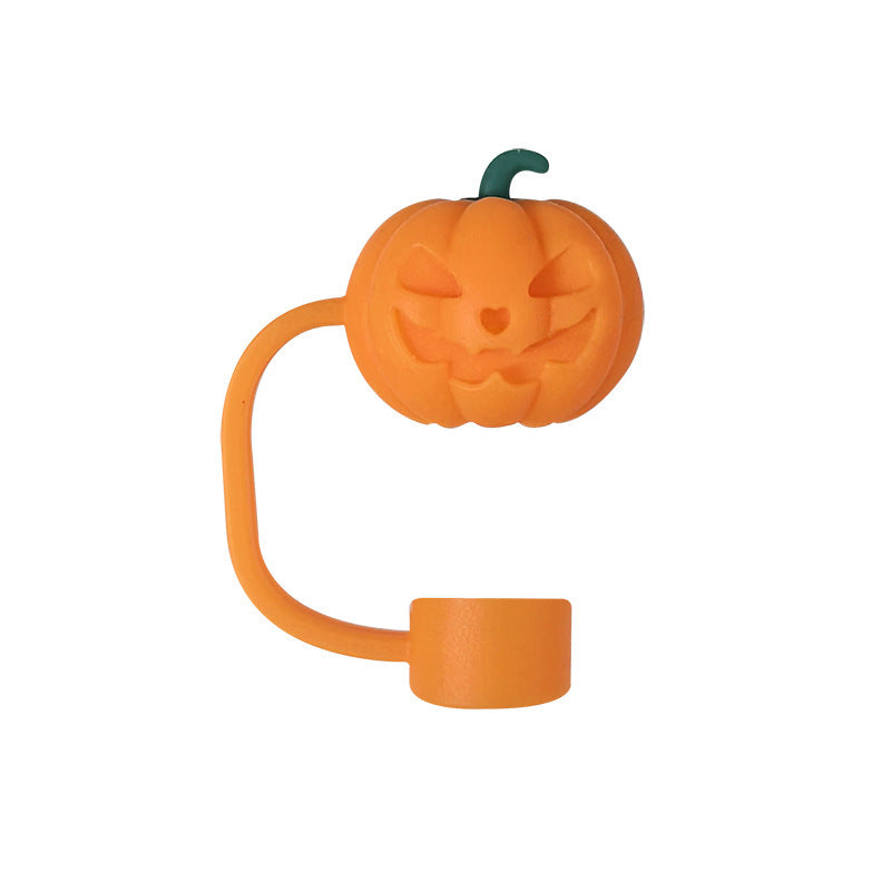 Halloween Theme 10mm Large Capacity In-car Matching Silicone Straw Plug