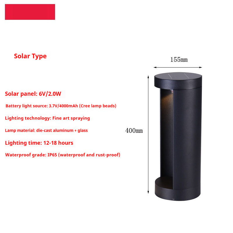 Led Solar Outdoor Waterproof Single-sided Luminous Lawn Lamp Park Villa Lamp Courtyard Semicircle Lighting