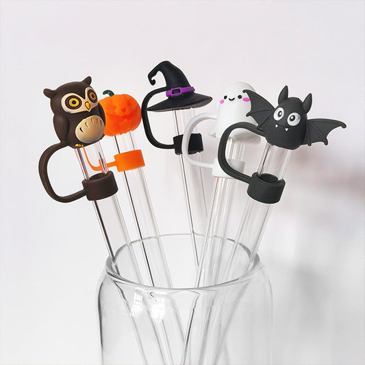 Halloween Theme 10mm Large Capacity In-car Matching Silicone Straw Plug