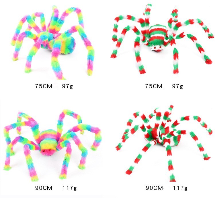 Cobwebs and plush spider toys in outdoor venues