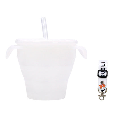 Creative New Silicone Folding Snack Cup Children's Straw Cup Outdoor Play Folding Cup Storage Cup Maternal And Baby Products