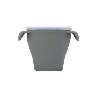 Creative New Silicone Folding Snack Cup Children's Straw Cup Outdoor Play Folding Cup Storage Cup Maternal And Baby Products
