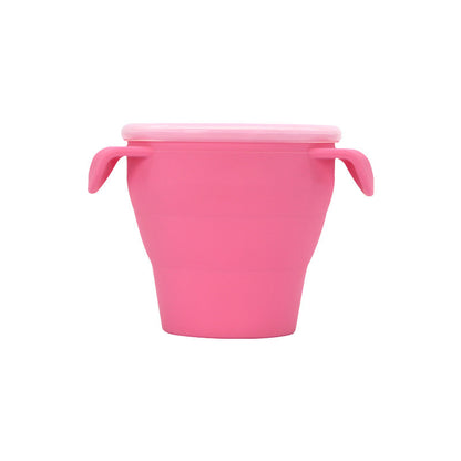 Creative New Silicone Folding Snack Cup Children's Straw Cup Outdoor Play Folding Cup Storage Cup Maternal And Baby Products