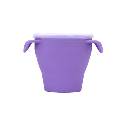 Creative New Silicone Folding Snack Cup Children's Straw Cup Outdoor Play Folding Cup Storage Cup Maternal And Baby Products