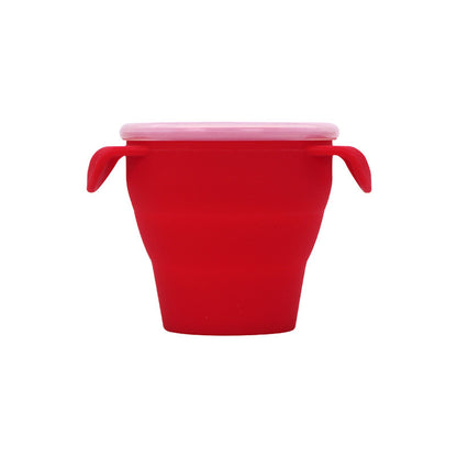 Creative New Silicone Folding Snack Cup Children's Straw Cup Outdoor Play Folding Cup Storage Cup Maternal And Baby Products