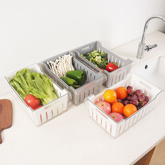 Double Drain Storage Box Kitchen Food Organizing Storage Box