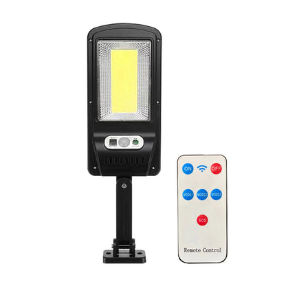 Solar Rechargeable Street Light Outdoor Waterproof Human Body Induction Remote Control COB Wall Light Garden Lighting