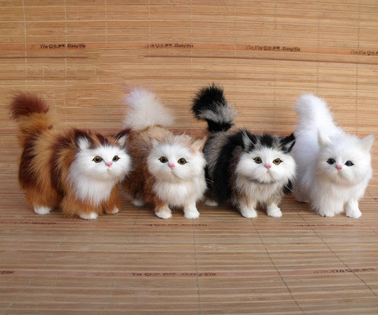 Creative Mini Simulation Plush Soft Cat Toys Decoration Sounding Electric Cute Cat Doll For Children Gifts Home Decorations