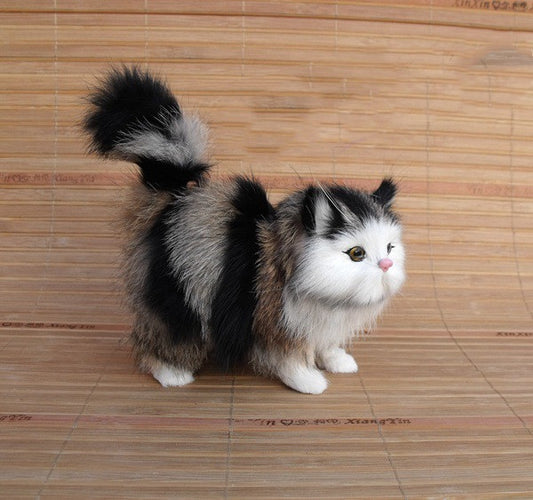 Creative Mini Simulation Plush Soft Cat Toys Decoration Sounding Electric Cute Cat Doll For Children Gifts Home Decorations