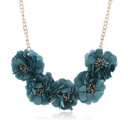 Temperament Fabric Flower Necklace Women's Clothing Accessories