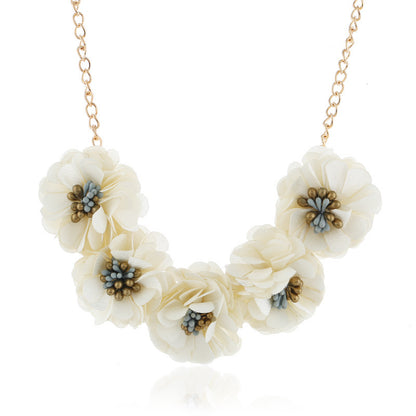Temperament Fabric Flower Necklace Women's Clothing Accessories