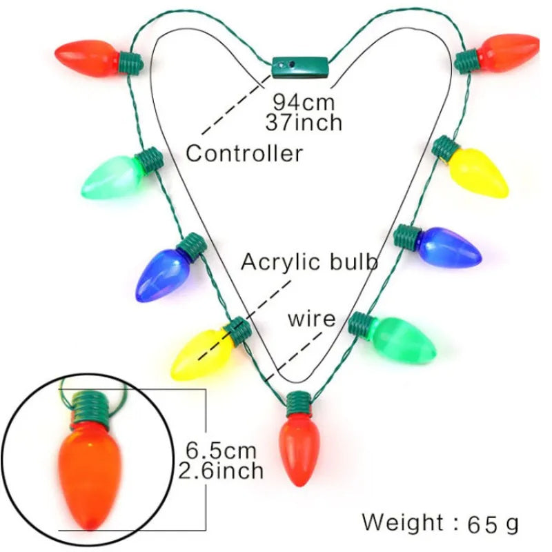 Christmas Halloween Luminous Necklace Colorful Bulb Party Supplies