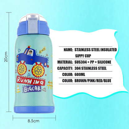 Smart children's thermos cup and straw pot
