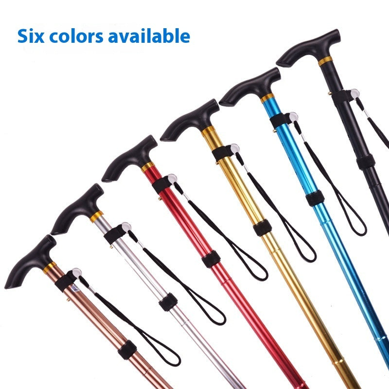 Aluminum Alloy Folding Cane Stretchable Non-slip Cane Walking Stick For The Elderly