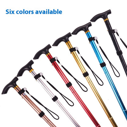 Aluminum Alloy Folding Cane Stretchable Non-slip Cane Walking Stick For The Elderly