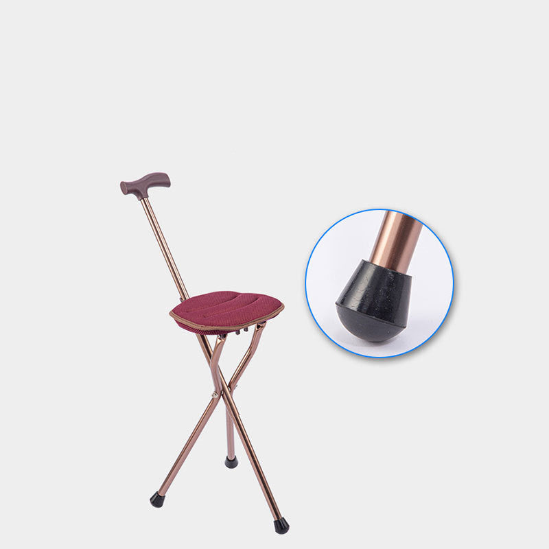 Elderly Folding Tripod Crutches Stool Cane