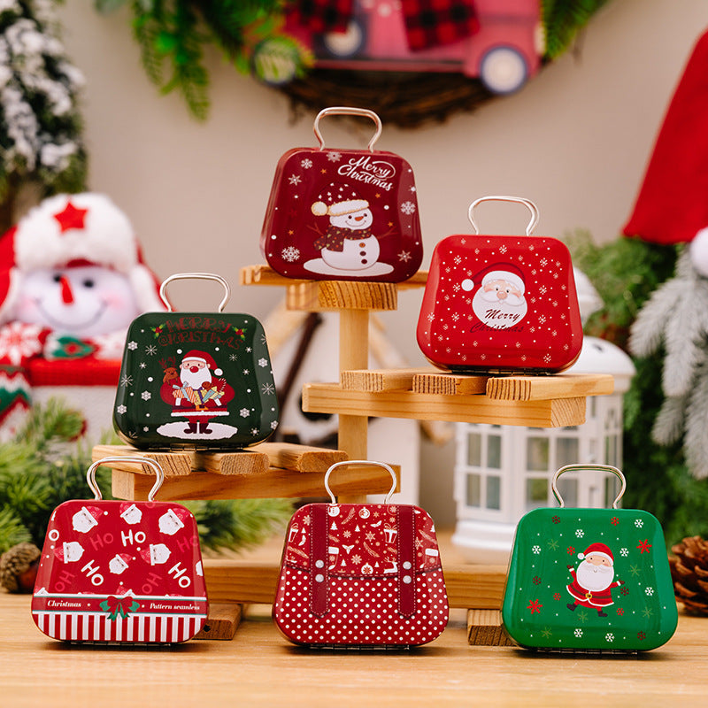 Christmas Decoration Supplies Tinplate Handbag Candy Box