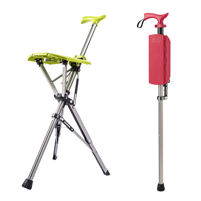Folding Cane Sticks For The Elderly Can Sit On Non-slip Stools