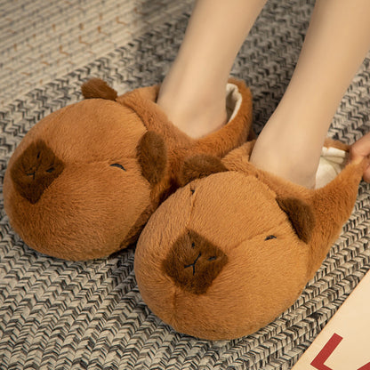 Capabala Capybara Doll Plush Slippers Cartoon Dorm Home Shoes Lovers Shoes