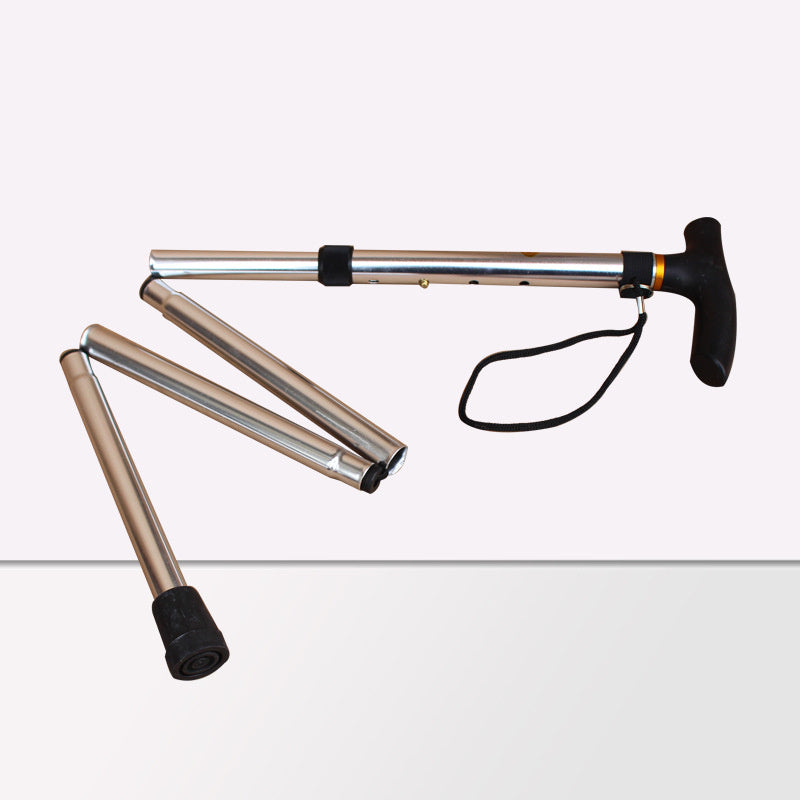 Alpenstock Aluminum Alloy Five-section Folding Cane Elderly Walking Aid