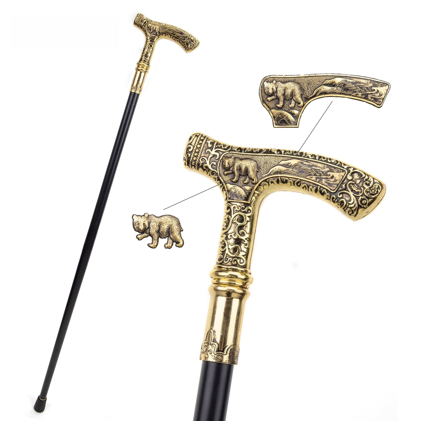 Eagle Bear Wolf Totem Cane Chamber Truncheon Domineering Metal Creativity Elderly Walking Crutch