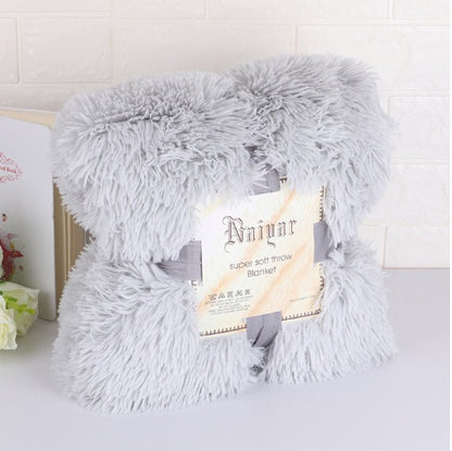 Super Soft Long Shaggy Fuzzy Fur Faux Fur Warm Elegant Cozy With Fluffy Sherpa Throw Blanket winter blankets for beds