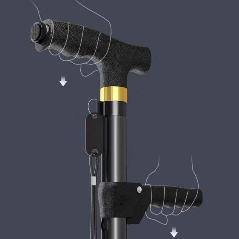 Walking Stick For The Elderly With Light Anti-slip Solid Anti-fall Walking Stick