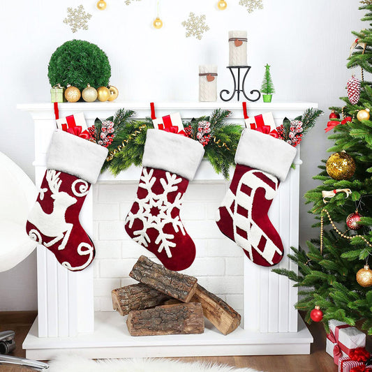 Christmas Gift Decoration Supplies Embroidered Flannel Socks Gift Bag