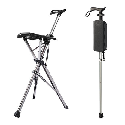Folding Cane Sticks For The Elderly Can Sit On Non-slip Stools