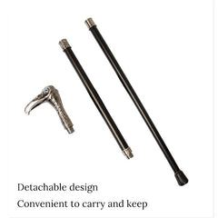 Silver Metal Wolf Head Cane Civilization Stick Crutches Props Scepter