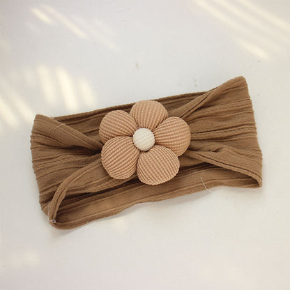 Soft Nylon Baby Flower Headbands For Newborns, Infants & Toddlers  Cute Hair Accessories For Girls Beige, Pink, Khaki
