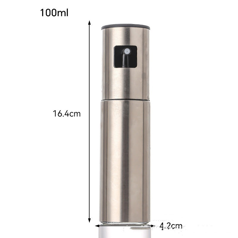 Fuel Spray Can Household Kitchen Supplies Artifact Stainless Steel Oil Injection Bottle Spice Bottle Spray Press Type Barbecue Oil Bottle Kitchen Gadgets