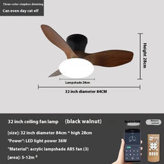 Bedroom Mini Ultra-thin Ceiling Full Spectrum Xiaoai Smart Ceiling Fan Lights