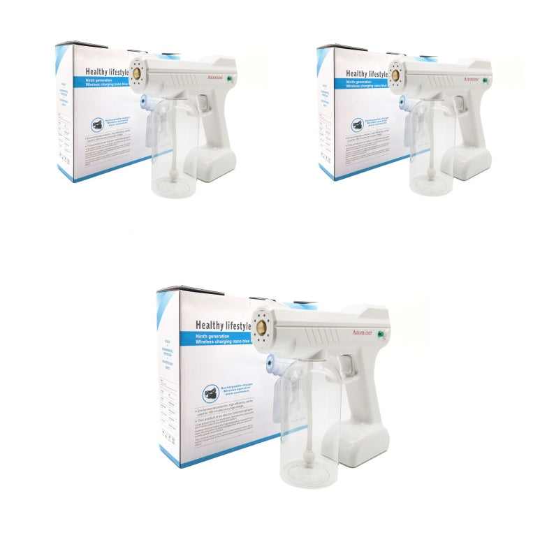 Blue Light Atomizing Spray Gun Handheld Wireless Atomizing Fogger Disinfection Sprayer Nano Sprayer Household Supplies