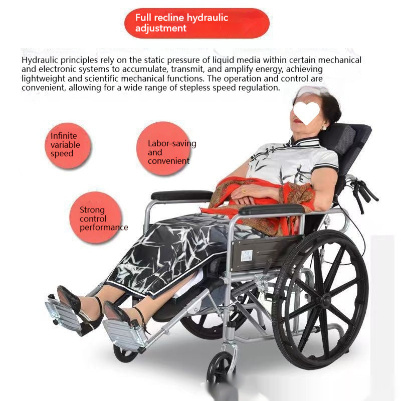 Foldable Lightweight Wheelchair For Seniors With A Built-in Commode