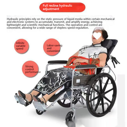 Foldable Lightweight Wheelchair For Seniors With A Built-in Commode