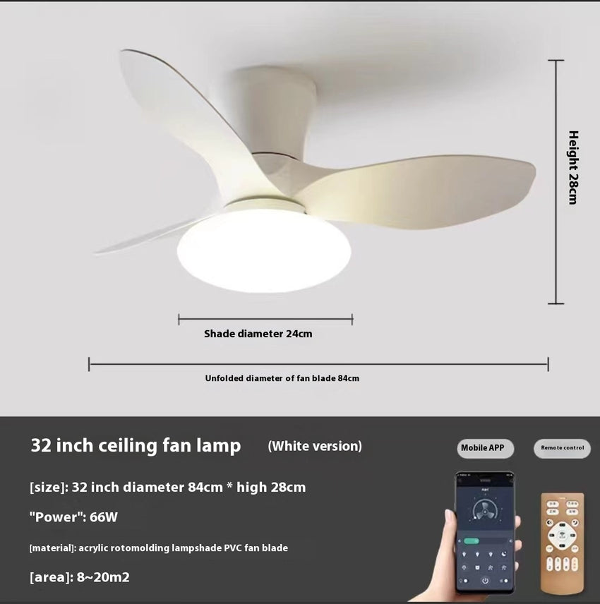 Bedroom Mini Ultra-thin Ceiling Full Spectrum Xiaoai Smart Ceiling Fan Lights