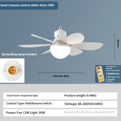 Screw Bedroom Living Room Ceiling Fan Lights Wind Mute Ceiling Fan Lights