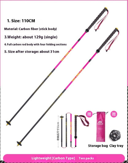 Carbon Trekking Pole Folding Carbon Fiber Off-road Cane