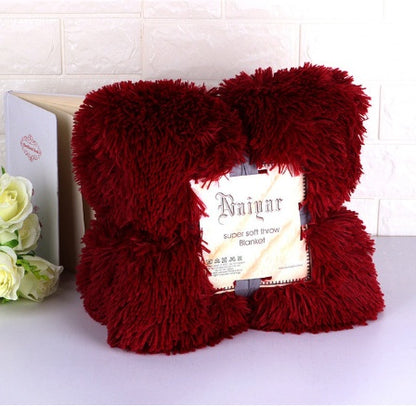 Super Soft Long Shaggy Fuzzy Fur Faux Fur Warm Elegant Cozy With Fluffy Sherpa Throw Blanket winter blankets for beds