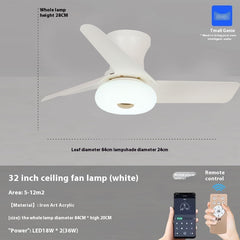 Bedroom Mini Ultra-thin Ceiling Full Spectrum Xiaoai Smart Ceiling Fan Lights