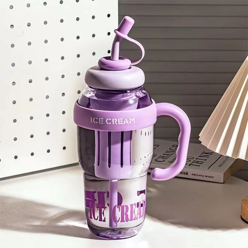 Good-looking Straw Big Belly High Temperature Resistance Portable Plastic Cup