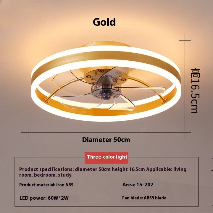 Bedroom Living Room Invisible LED Ceiling Ceiling Fan Lights